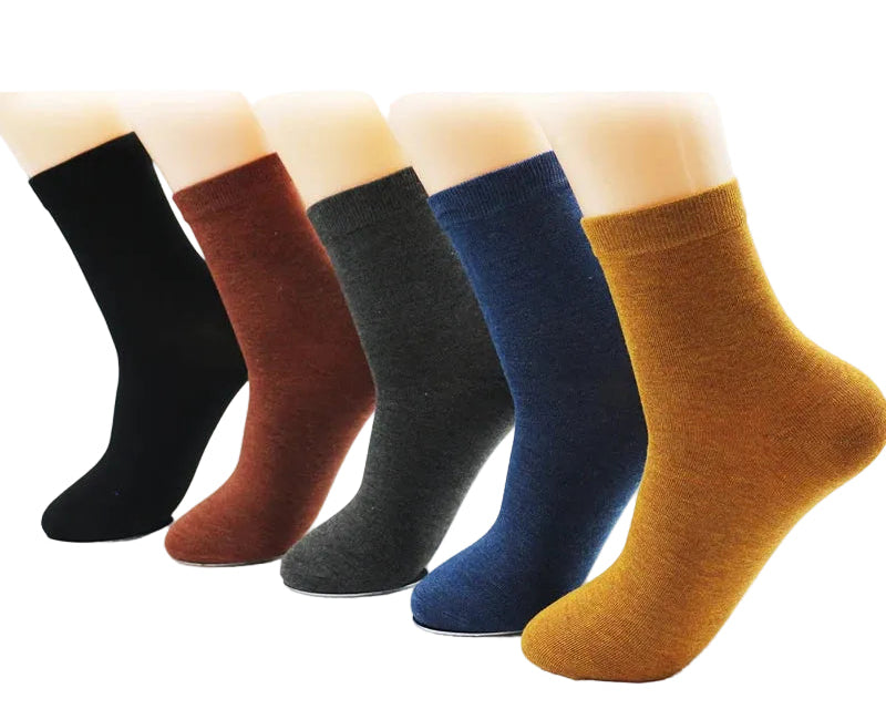 5-Pack Colorful Women's Bamboo Fiber Socks - Solid Color