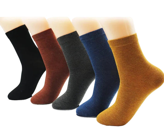 5-Pack Colorful Women's Bamboo Fiber Socks - Solid Color
