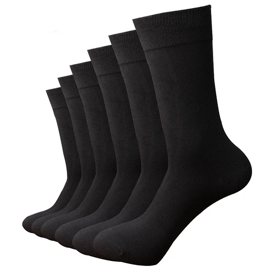 6-Pack Men's Charcoal Gray Bamboo Dress Socks - Breathable & Antibacterial