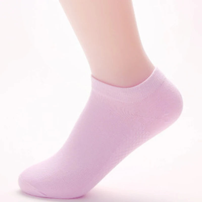 5-Pack Candy Color Bamboo Fiber Ankle Socks For Women