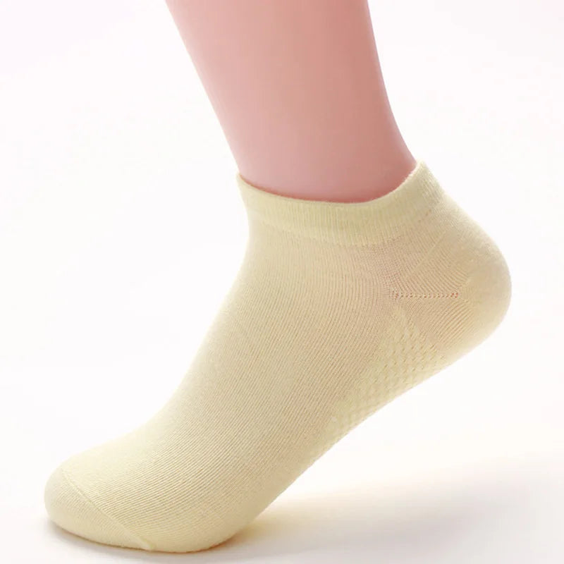 5-Pack Candy Color Bamboo Fiber Ankle Socks For Women