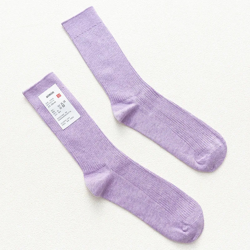 Long Men's Japanese Bamboo Cotton Rib Knit Socks
