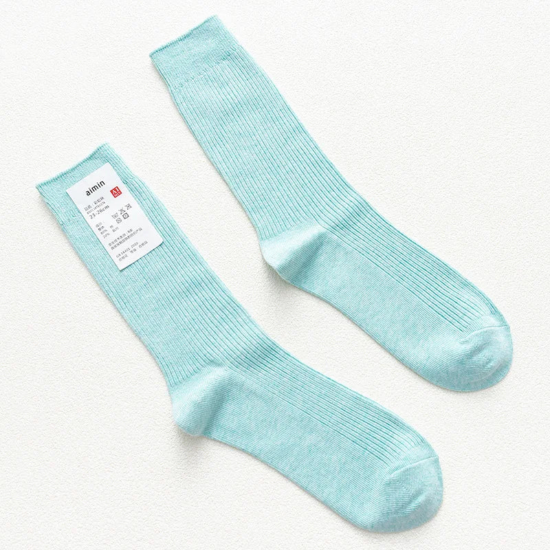 Long Men's Japanese Bamboo Cotton Rib Knit Socks