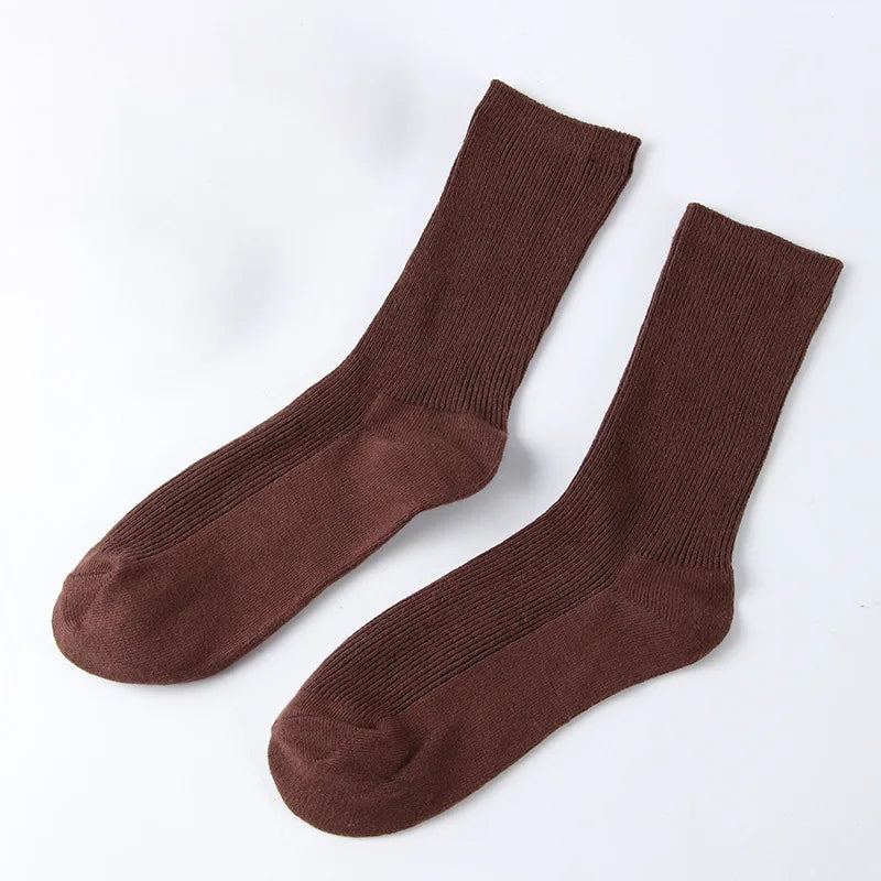 Women's Solid Color Bamboo Cotton Crew Socks