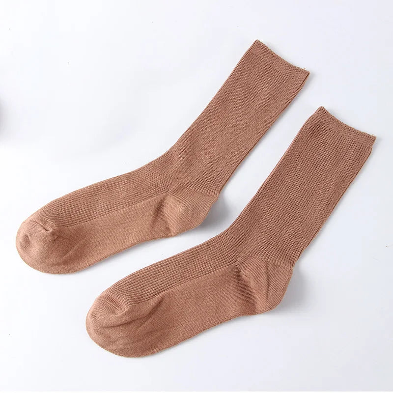 Women's Solid Color Bamboo Cotton Crew Socks