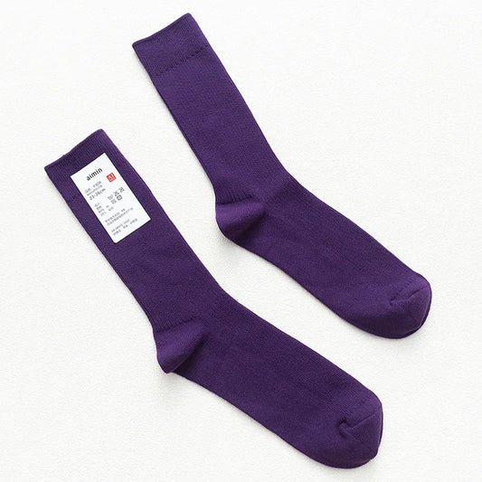 Long Men's Japanese Bamboo Cotton Rib Knit Socks