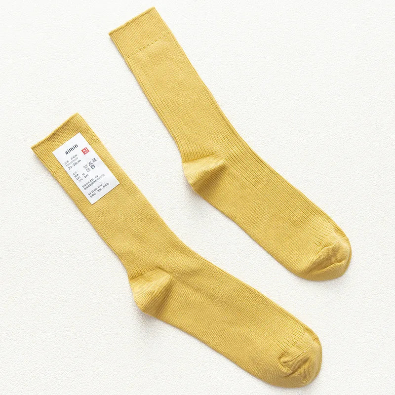 Long Men's Japanese Bamboo Cotton Rib Knit Socks