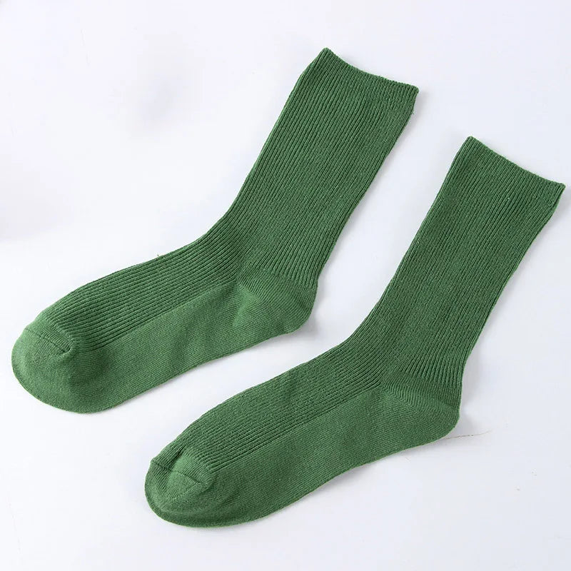 Women's Solid Color Bamboo Cotton Crew Socks