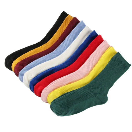 Women's Solid Color Bamboo Cotton Crew Socks