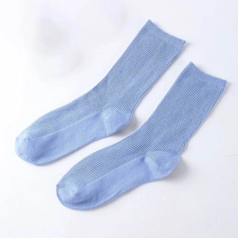 Women's Solid Color Bamboo Cotton Crew Socks
