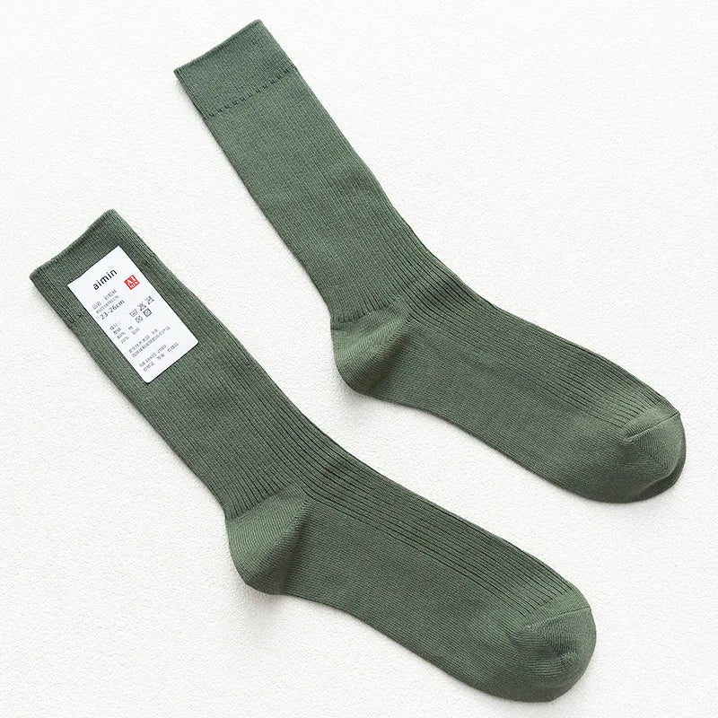 Long Men's Japanese Bamboo Cotton Rib Knit Socks