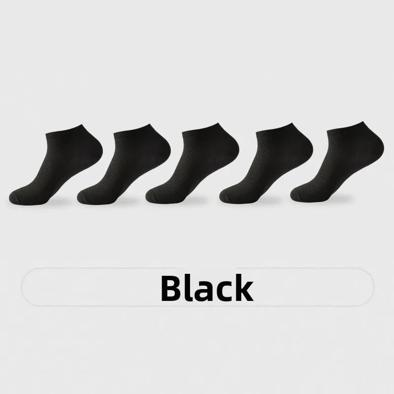 Men's Bamboo Fiber Ankle Socks Pack Of 5 Pairs Breathable EU Size 38 To 45