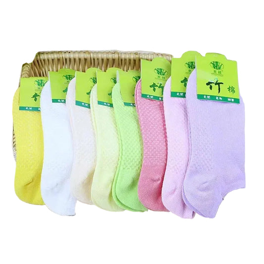 5-Pack Candy Color Bamboo Fiber Ankle Socks For Women