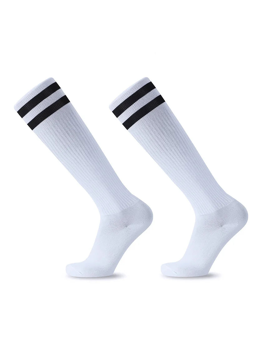 Bamboo Stripes Over The Calf Athletic Socks