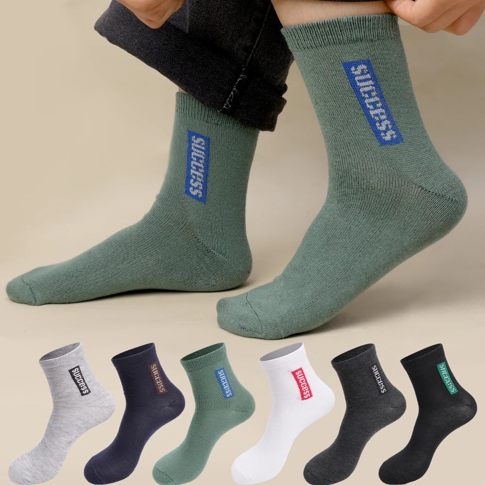 6 Pairs Mens Breathable Bamboo Fiber Socks Cotton Deodorizing