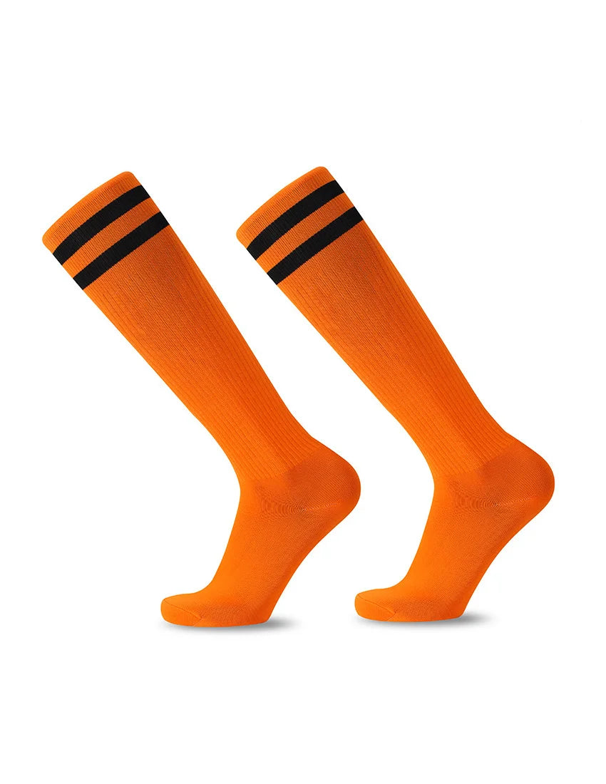 Bamboo Stripes Over The Calf Athletic Socks