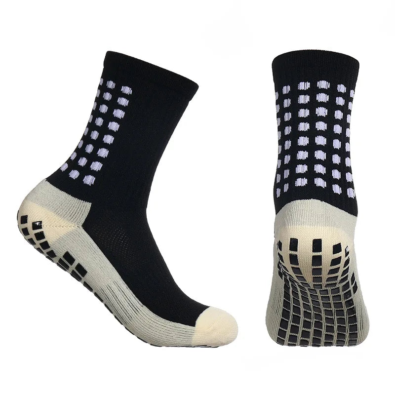 Men's Anti Slip Bamboo Grip Pad Sports Socks - Mid Calf