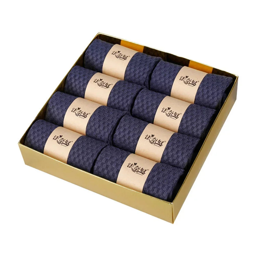 Bamboo Fiber Socks For Men 8 Pairs Pack Breathable Anti Sweat Casual Size 38 44