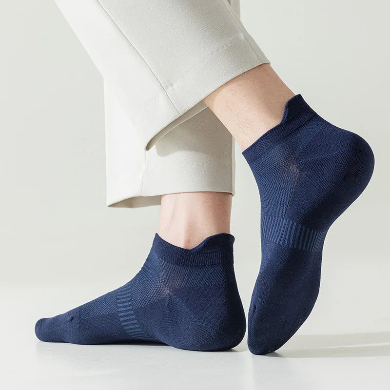 Mens Bamboo Fiber Breathable Ankle Socks - 5 Pairs