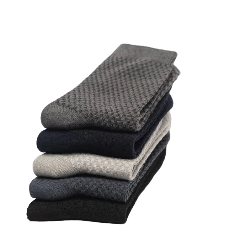 Men Bamboo Fiber Socks 5 Pairs Classic Business Casual Socks