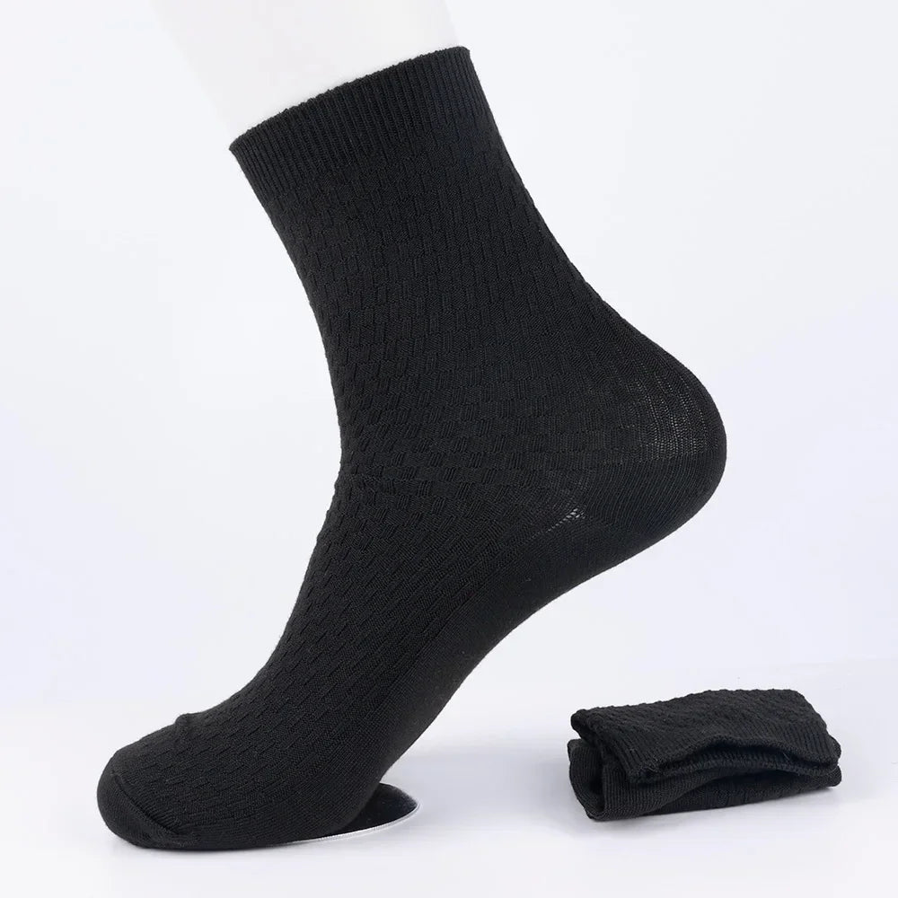 Mens Bamboo Fiber Deodorant High Tube Breathable Dress Socks One Size