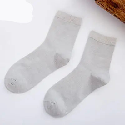 Women's Bamboo Fiber Solid Color Socks Breathable Casual 10 Pair Pack