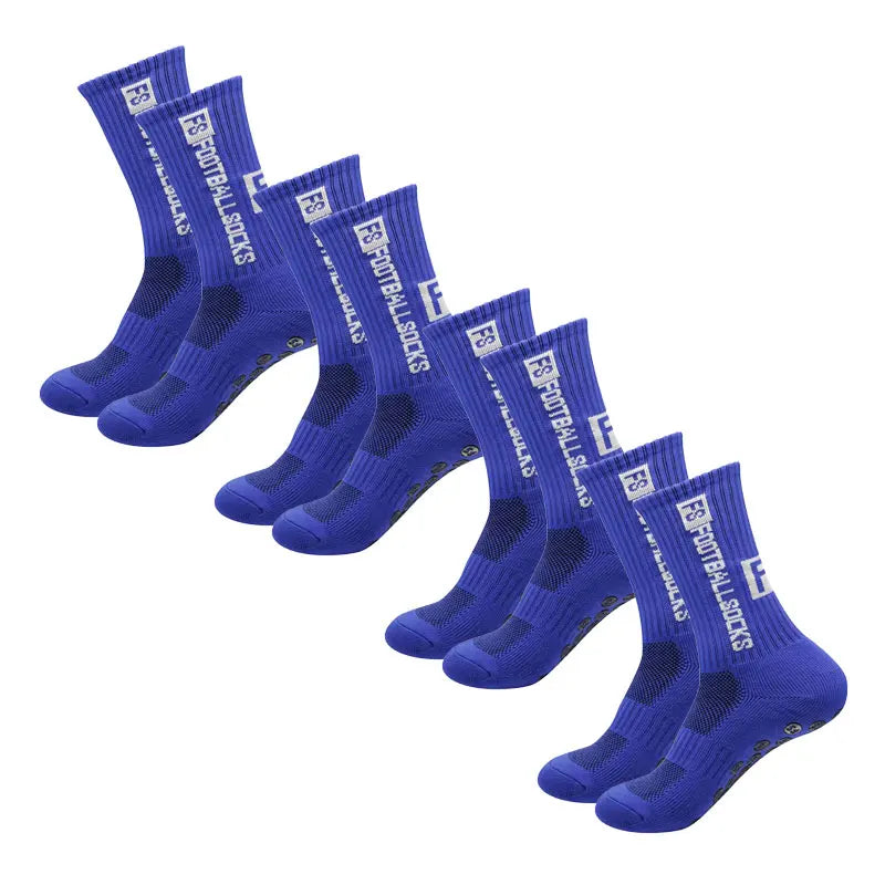 Men's Bamboo Soccer Socks With Non Slip Gripper Pads - 4 Pairs