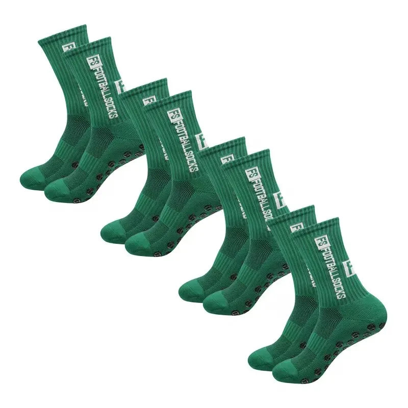 Men's Bamboo Soccer Socks With Non Slip Gripper Pads - 4 Pairs