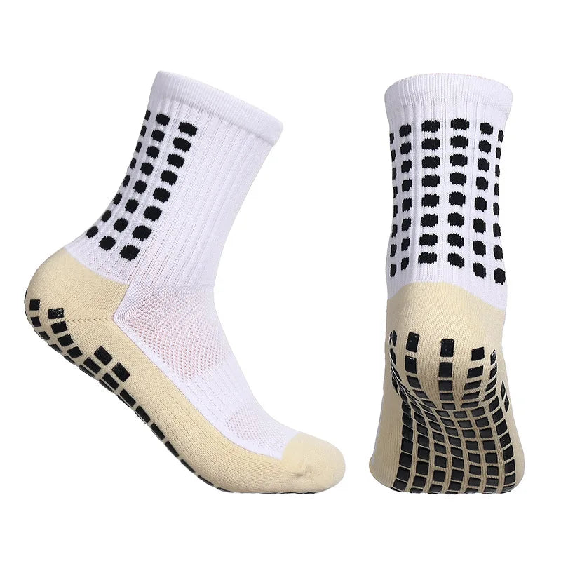 Men's Anti Slip Bamboo Grip Pad Sports Socks - Mid Calf