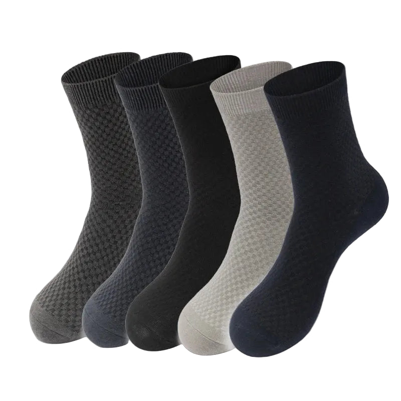 Men Bamboo Fiber Socks 5 Pairs Classic Business Casual Socks