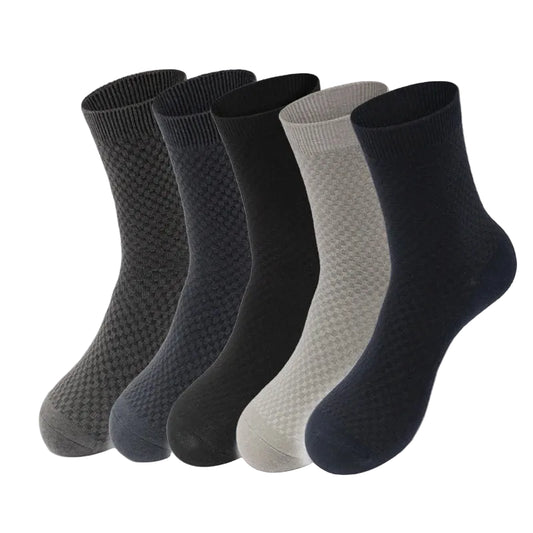 Men Bamboo Fiber Socks 5 Pairs Classic Business Casual Socks