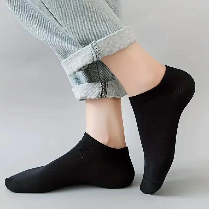 Solid Color Unisex Bamboo Ankle Socks