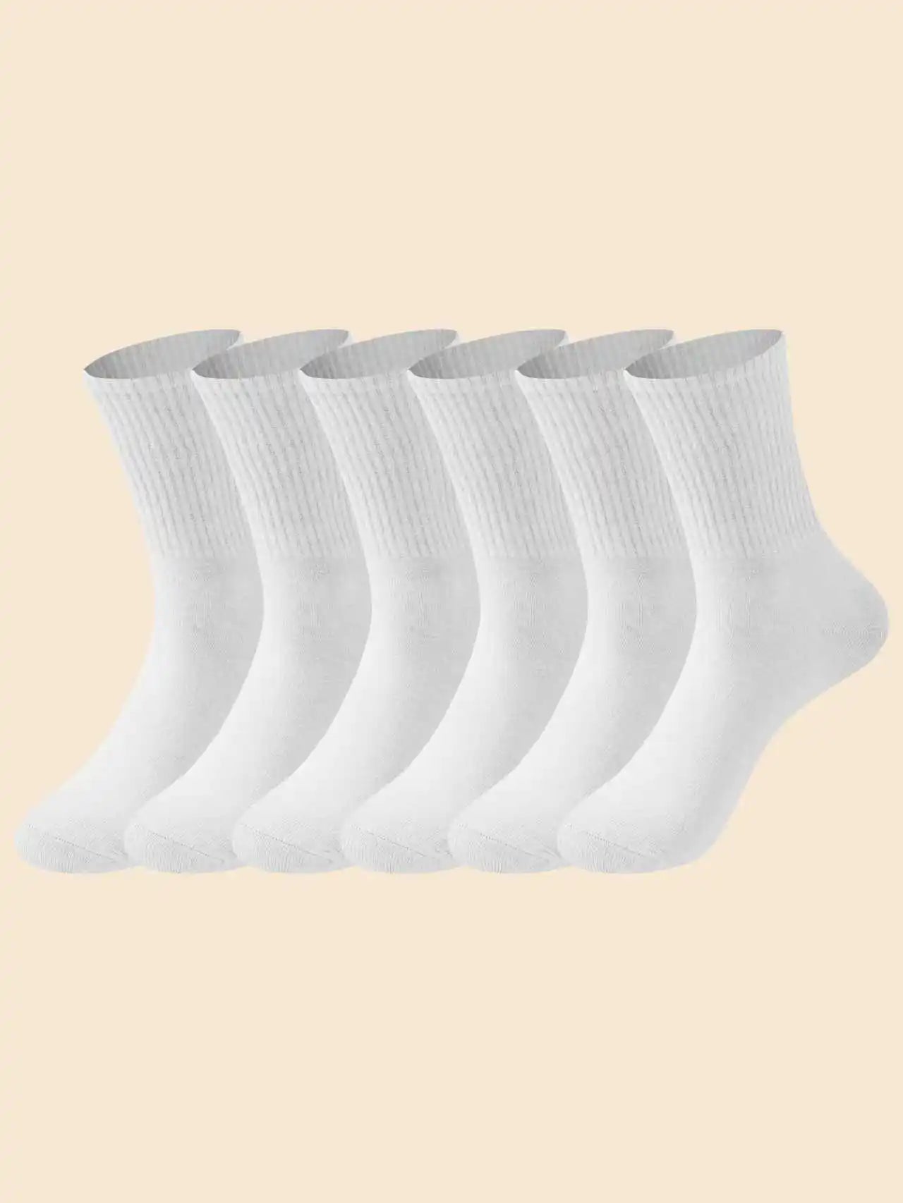 Men's Black/White Striped Mid Bamboo Tube Socks - Breathable Antibacterial