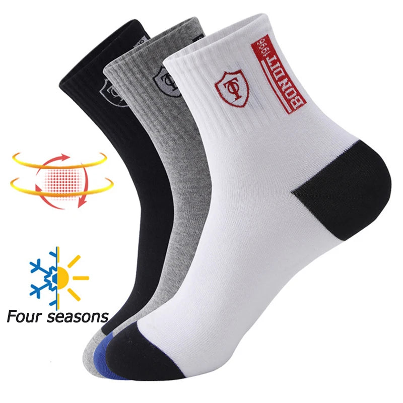 5 Pairs Breathable Bamboo Cotton Fiber Socks - Anti Odor