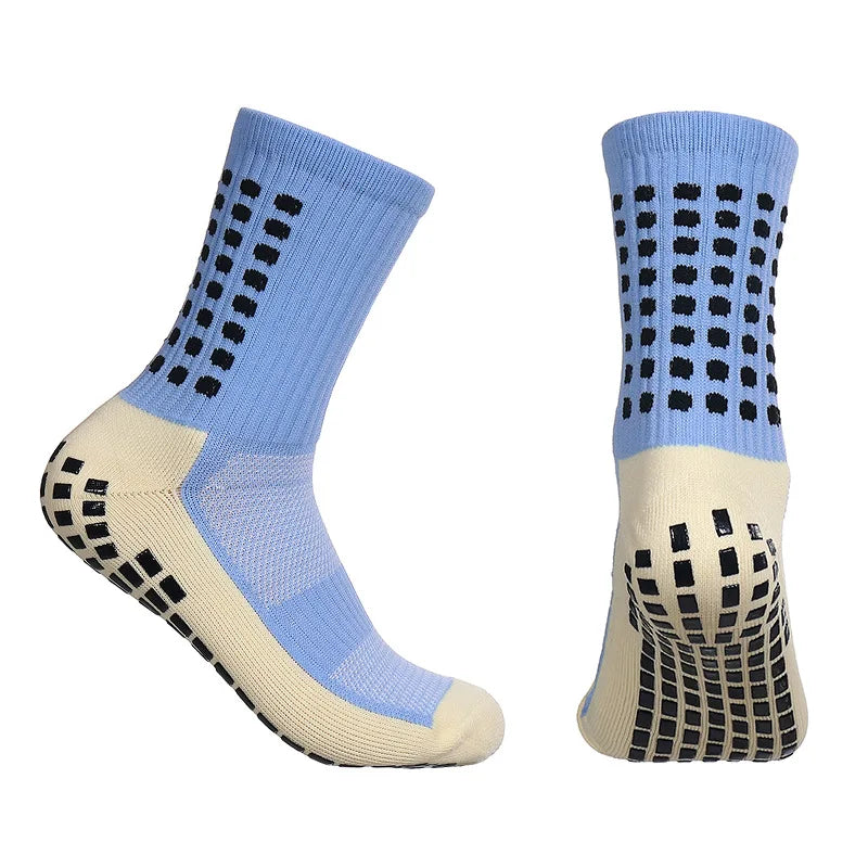 Men's Anti Slip Bamboo Grip Pad Sports Socks - Mid Calf