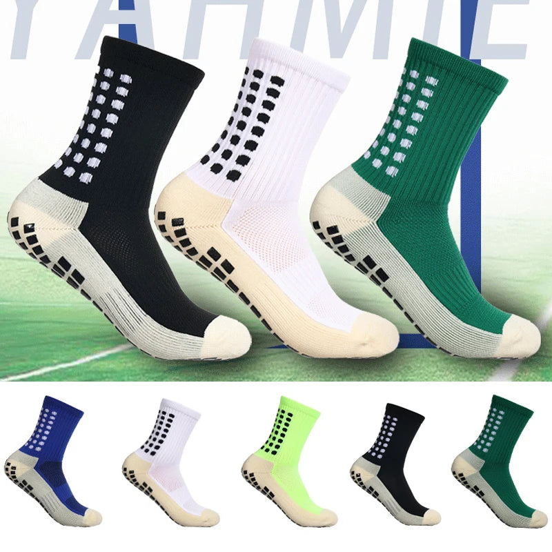 Men's Anti Slip Bamboo Grip Pad Sports Socks - Mid Calf