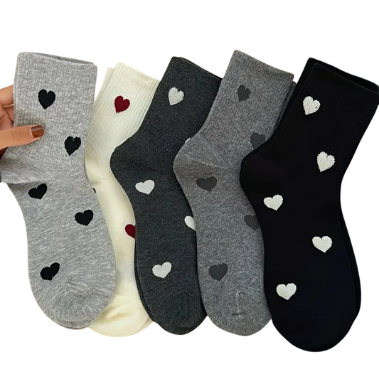 Women's Heart Pattern Mid Calf Socks