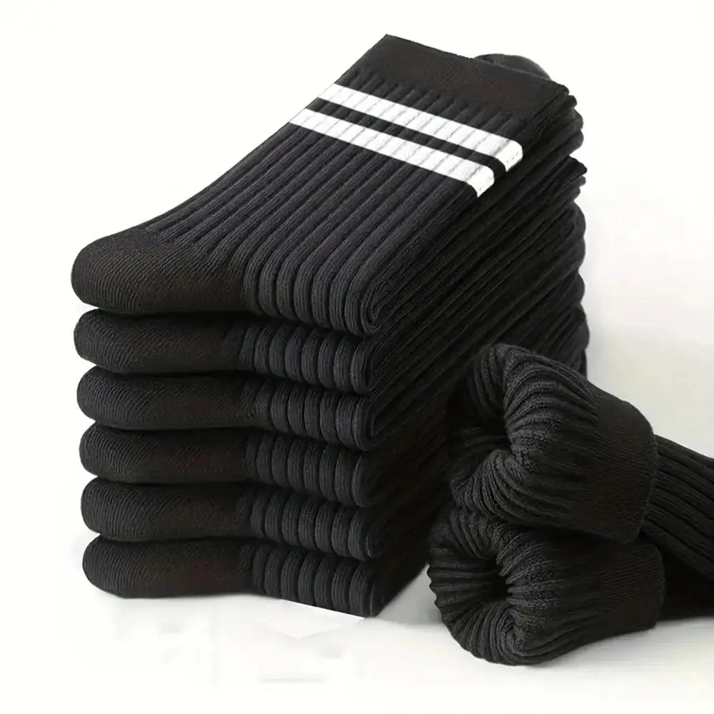 Men's Striped Casual Bamboo Polyester Socks  - Mid Tube