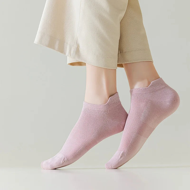 Bamboo Fiber No Show Socks - Thin Short Solid Color