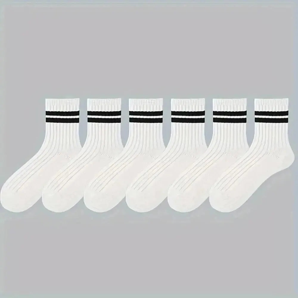 Men's Striped Casual Bamboo Polyester Socks  - Mid Tube