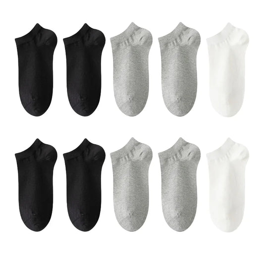10 Pairs Mens Bamboo Fiber Ankle Socks - Breathable