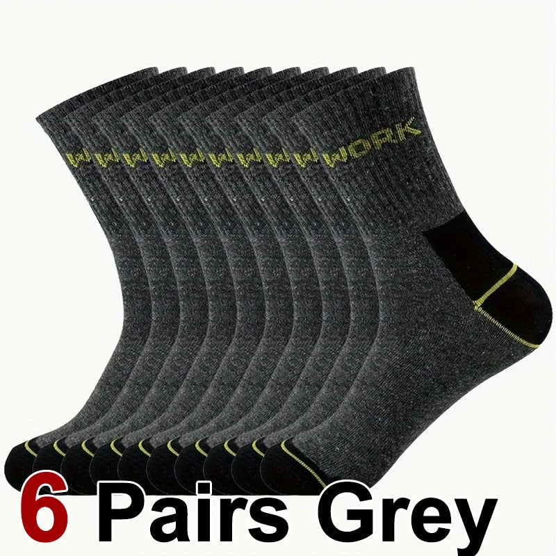 Men's Odor Proof Mid Bamboo Tube Socks - Antibacterial Breathable Sweat Absorbing