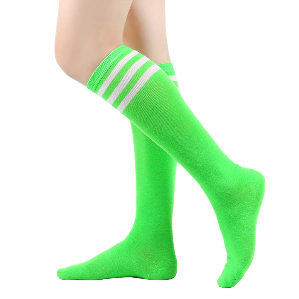 Women's Striped Knee High Bamboo Cotton Socks