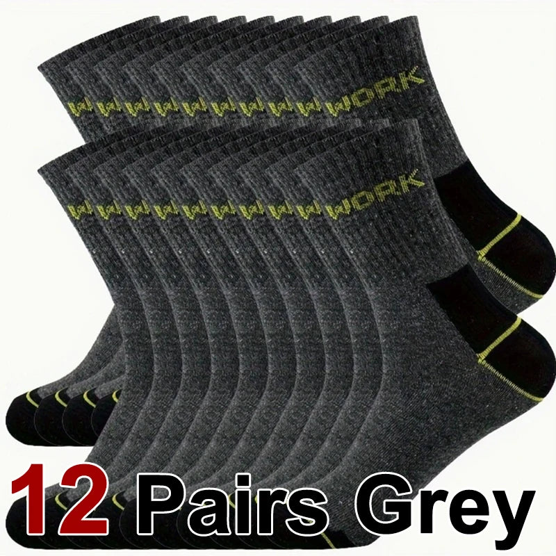 Men's Odor Proof Mid Bamboo Tube Socks - Antibacterial Breathable Sweat Absorbing