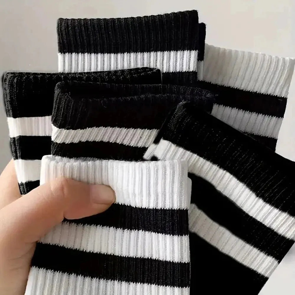Men's Striped Casual Bamboo Polyester Socks  - Mid Tube
