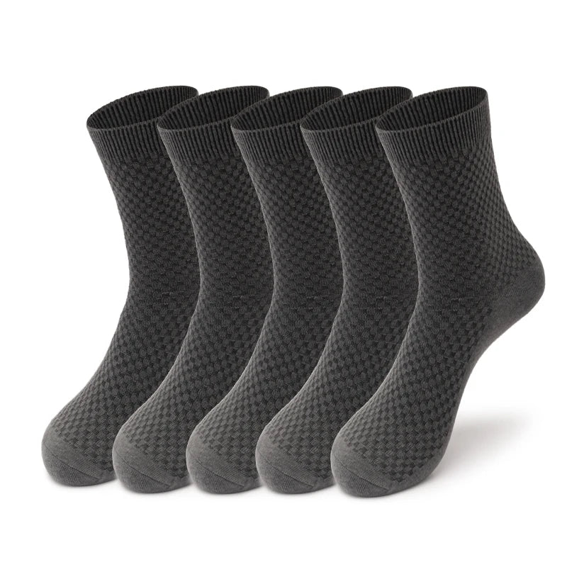 Men Bamboo Fiber Socks 5 Pairs Classic Business Casual Socks
