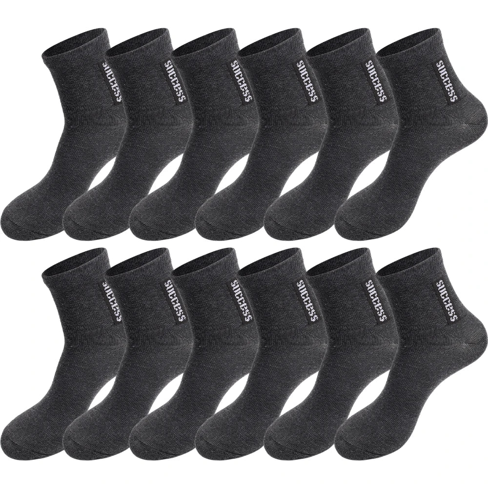 6 Pairs Mens Breathable Bamboo Fiber Socks Cotton Deodorizing