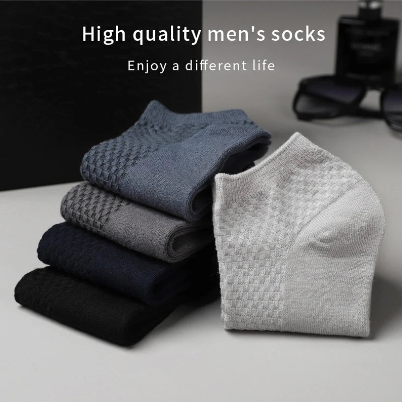 Men's Bamboo Fiber Ankle Socks Pack Of 5 Pairs Breathable EU Size 38 To 45