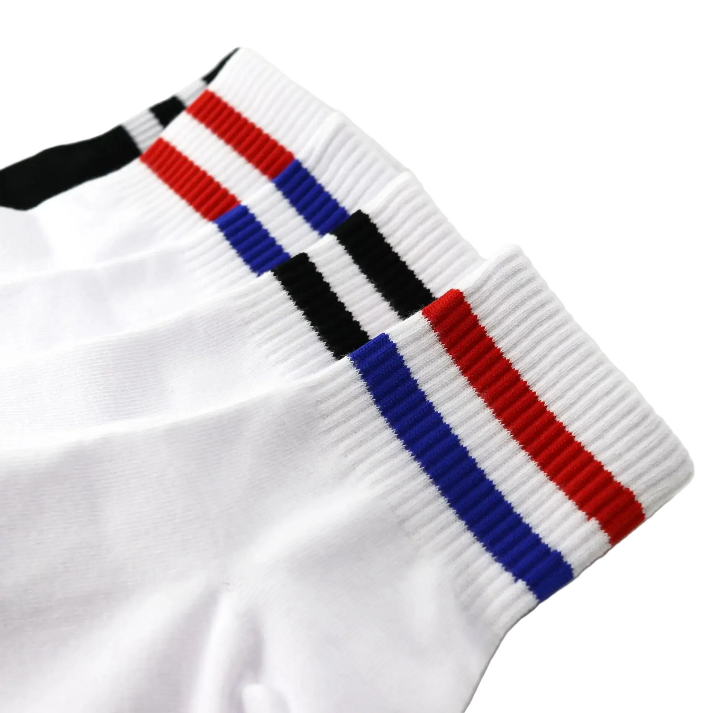 Vintage Two Stripe Bamboo Cotton Ankle Socks