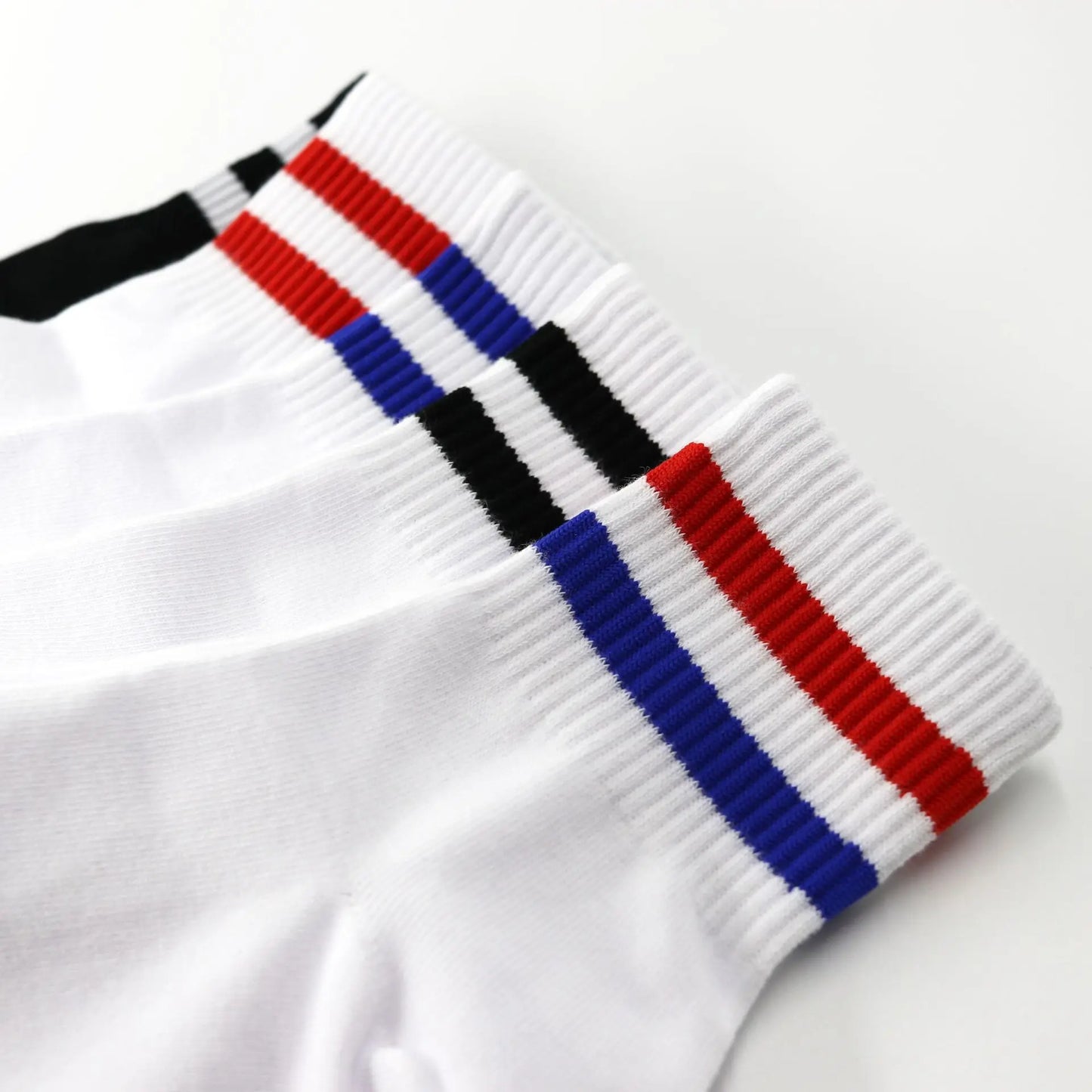 Vintage Two Stripe Bamboo Cotton Ankle Socks